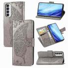 For OPPO Reno 4 PRO 4G Butterfly Love Flower Embossed Horizontal Flip Leather Case with Bracket / Card Slot / Wallet / Lanyard(Gray) - 1