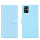 For Samsung Galaxy M51 (Side Fingerprint) Litchi Texture Horizontal Flip Protective Case with Holder & Card Slots & Wallet(Blue) - 2