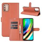 For Motorola Moto G9 Plus Litchi Texture Horizontal Flip Protective Case with Holder & Card Slots & Wallet(Brown) - 1