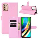 For Motorola Moto G9 Plus Litchi Texture Horizontal Flip Protective Case with Holder & Card Slots & Wallet(Pink) - 1