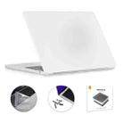 For MacBook Air 13.6 2022/2024 A2681 M2 / A3113 M3 US Version ENKAY 3 in 1 Matte Laptop Case with TPU Keyboard Film / Anti-dust Plugs(White) - 1