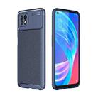 For OPPO A73 Carbon Fiber Texture Shockproof TPU Case(Blue) - 1