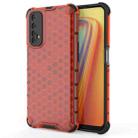 For OPPO Realme 7  Shockproof Honeycomb PC + TPU Case(Red) - 1