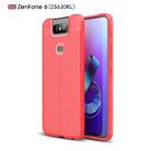 Litchi Texture TPU Shockproof Case for Zenfone 6（ZS630KL)(Red) - 1