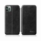 For iPhone 12 Pro Max Integrated Voltage Retro Texture Magnetic TPU+PU Leather Case with Card Slot & Holder(Black) - 1