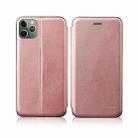 For iPhone 12 Pro Max Integrated Voltage Retro Texture Magnetic TPU+PU Leather Case with Card Slot & Holder(Rose Gold) - 1