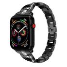 X-shaped Diamond-studded Solid Stainless Steel Wrist Strap Watch Band for Apple Watch Series 3 & 2 & 1 38mm(Black) - 1