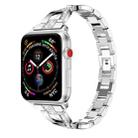 X-shaped Diamond-studded Solid Stainless Steel Wrist Strap Watch Band for Apple Watch Series 3 & 2 & 1 38mm(Silver) - 1