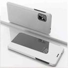 For Motorola G9 Plus Plated Mirror Horizontal Flip Leather Case with Holder(Silver) - 1