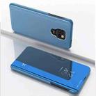 For Motorola G9 Play Plated Mirror Horizontal Flip Leather Case with Holder(Blue) - 1