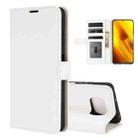 For Xiaomi Poco X3  R64 Texture Single Horizontal Flip Protective Case with Holder & Card Slots & Wallet& Photo Frame(White) - 1