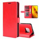 For Xiaomi Poco X3  R64 Texture Single Horizontal Flip Protective Case with Holder & Card Slots & Wallet& Photo Frame(Red) - 1