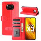 For Xiaomi Poco X3  R64 Texture Single Horizontal Flip Protective Case with Holder & Card Slots & Wallet& Photo Frame(Red) - 8