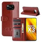 For Xiaomi Poco X3  R64 Texture Single Horizontal Flip Protective Case with Holder & Card Slots & Wallet& Photo Frame(Brown) - 8