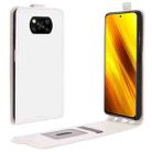 For Xiaomi Poco X3/X3 NFC R64 Texture Single Vertical Flip Leather Protective Case with Card Slots & Photo Frame(White) - 1