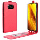 For Xiaomi Poco X3/X3 NFC R64 Texture Single Vertical Flip Leather Protective Case with Card Slots & Photo Frame(Red) - 1