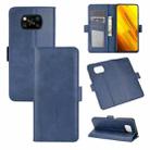 For Xiaomi Poco X3/X3 NFC  Dual-side Magnetic Buckle Horizontal Flip Leather Case with Holder & Card Slots & Wallet(Dark Blue) - 1