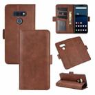 For LG style3 L-41A Dual-side Magnetic Buckle Horizontal Flip Leather Case with Holder & Card Slots & Wallet(Brown) - 1