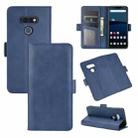 For LG style3 L-41A Dual-side Magnetic Buckle Horizontal Flip Leather Case with Holder & Card Slots & Wallet(Dark Blue) - 1