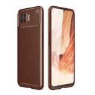 For OPPO F17 Carbon Fiber Texture Shockproof TPU Case(Brown) - 1