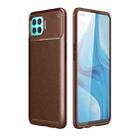 For OPPO F17 Pro Carbon Fiber Texture Shockproof TPU Case(Brown) - 1