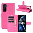For vivo iQOO 5 5G Litchi Texture Horizontal Flip Protective Case with Holder & Card Slots & Wallet(Rose red) - 1