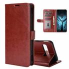 For Asus ROG Phone 3 Strix ZS661KS R64 Texture Single Horizontal Flip Protective Case with Holder & Card Slots & Wallet& Photo Frame(Brown) - 1