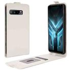 For Asus ROG Phone 3 Strix ZS661KS  R64 Texture Single Vertical Flip Leather Protective Case with Card Slots & Photo Frame(White) - 1