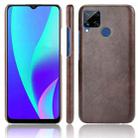 For Oppo Realme C15 Shockproof Litchi Texture PC + PU Case(Brown) - 1