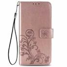 For  Alcatel 1S (2020) Four-leaf Clasp Embossed Buckle Mobile Phone Protection Leather Case with Lanyard & Card Slot & Wallet & Holder Function(Rose Gold) - 2