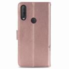 For  Alcatel 1S (2020) Four-leaf Clasp Embossed Buckle Mobile Phone Protection Leather Case with Lanyard & Card Slot & Wallet & Holder Function(Rose Gold) - 3