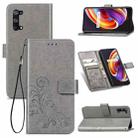 For OPPO Realme X7 Four-leaf Clasp Embossed Buckle Mobile Phone Protection Leather Case with Lanyard & Card Slot & Wallet & Bracket Function(Gray) - 1