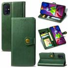 For Samsung Galaxy M51 Retro Solid Color Leather Buckle Phone Case with Lanyard & Photo Frame & Card Slot & Wallet & Stand Function(Green) - 1