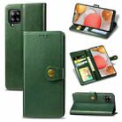 For Samsung Galaxy A42 5G Retro Solid Color Leather Buckle Phone Case with Lanyard & Photo Frame & Card Slot & Wallet & Stand Function(Green) - 1