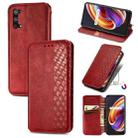 For OPPO Realme X7 Cubic Grid Pressed Horizontal Flip Magnetic PU Leather Case with Holder & Card Slots & Wallet(Red) - 1