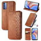 For OPPO Reno 4 4G Cubic Grid Pressed Horizontal Flip Magnetic PU Leather Case with Holder & Card Slots & Wallet(Brown) - 1