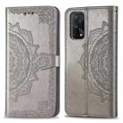 For OPPO Realme X7 Embossed Mandala Pattern TPU + PU Horizontal Flip Leather Case with Holder & Three Card Slots & Wallet(Gray) - 1