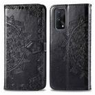 For OPPO Realme X7 Pro Embossed Mandala Pattern TPU + PU Horizontal Flip Leather Case with Holder & Three Card Slots & Wallet(Black) - 1