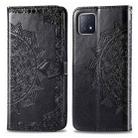 For OPPO  A72 5G Embossed Mandala Pattern TPU + PU Horizontal Flip Leather Case with Holder & Three Card Slots & Wallet(Black) - 1
