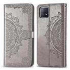 For OPPO  A72 5G Embossed Mandala Pattern TPU + PU Horizontal Flip Leather Case with Holder & Three Card Slots & Wallet(Gray) - 1