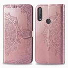 For  Alcatel 1S (2020) Embossed Mandala Pattern TPU + PU Horizontal Flip Leather Case with Holder & Three Card Slots & Wallet(Rose Gold) - 1