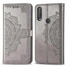 For  Alcatel 1S (2020) Embossed Mandala Pattern TPU + PU Horizontal Flip Leather Case with Holder & Three Card Slots & Wallet(Gray) - 1