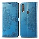 For  Alcatel 1S (2020) Embossed Mandala Pattern TPU + PU Horizontal Flip Leather Case with Holder & Three Card Slots & Wallet(Blue) - 1