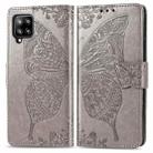 For Galaxy A42 5G Butterfly Love Flower Embossed Horizontal Flip Leather Case with Bracket / Card Slot / Wallet / Lanyard(Gray) - 1