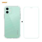 For iPhone 12 mini Hat-Prince ENKAY 2 in 1 Clear TPU Soft Case Shockproof Cover + 0.26mm 9H 2.5D Tempered Glass Protector Film - 1