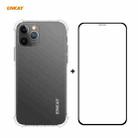 For iPhone 12 Pro Max Hat-Prince ENKAY 2 in 1 Clear TPU Soft Case Shockproof Cover + 0.26mm 9H 2.5D Full Glue Full Coverage Tempered Glass Protector Film - 1