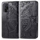 For OPPO Realme X7 Butterfly Love Flower Embossed Horizontal Flip Leather Case with Bracket / Card Slot / Wallet / Lanyard(Black) - 1