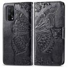 For OPPO Realme X7 Pro Butterfly Love Flower Embossed Horizontal Flip Leather Case with Bracket / Card Slot / Wallet / Lanyard(Black) - 1