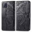 For Oppo A72 5G Butterfly Love Flower Embossed Horizontal Flip Leather Case with Bracket / Card Slot / Wallet / Lanyard(Black) - 1