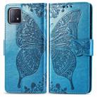 For Oppo A72 5G Butterfly Love Flower Embossed Horizontal Flip Leather Case with Bracket / Card Slot / Wallet / Lanyard(Blue) - 1